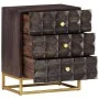 Mesita de noche de madera maciza de mango negro 40x30x50 cm de , Mesitas de noche - Ref: Foro24-320813, Precio: 140,89 €, Des...