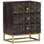 Mesita de noche de madera maciza de mango negro 40x30x50 cm de , Mesitas de noche - Ref: Foro24-320813, Precio: 140,89 €, Des...
