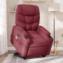 Sillón reclinable de masaje elevable tela rojo tinto en Sillones | Comprar online en Foru.es