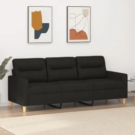 3-seater black fabric sofa 180 cm by , Sofas - Ref: Foro24-359247, Price: 256,11 €, Discount: %