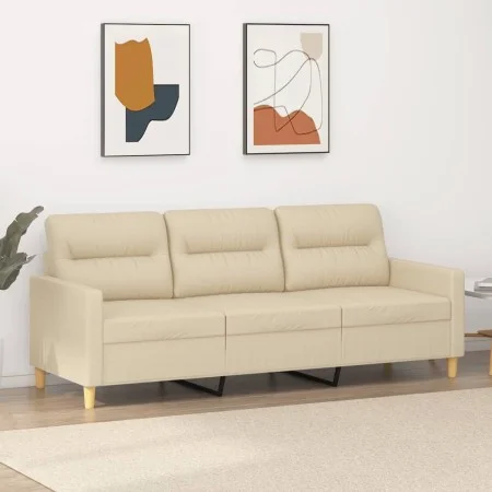 3-seater cream fabric sofa 180 cm by , Sofas - Ref: Foro24-359245, Price: 256,62 €, Discount: %