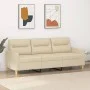 3-seater cream fabric sofa 180 cm by , Sofas - Ref: Foro24-359245, Price: 256,62 €, Discount: %