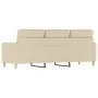 3-seater cream fabric sofa 180 cm by , Sofas - Ref: Foro24-359245, Price: 256,62 €, Discount: %