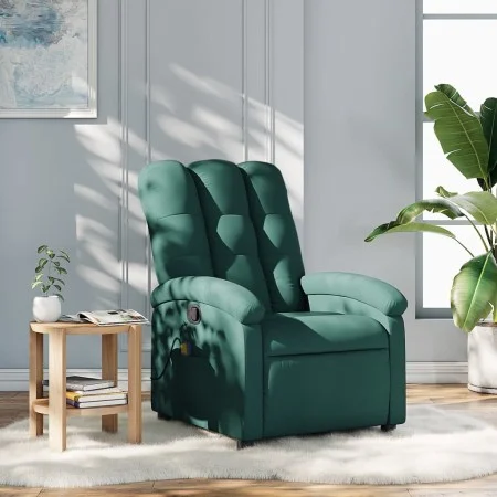 Sillón de masaje reclinable de tela verde oscuro de , Sillones - Ref: Foro24-371745, Precio: 212,45 €, Descuento: %