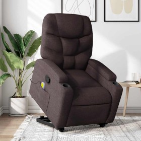 Silla de masaje reclinable de pie de tela marrón oscuro en Sillones | Comprar online en Foru.es
