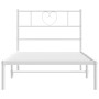 Estructura de cama de metal con cabecero blanco 100x200 cm de , Camas y somieres - Ref: Foro24-355507, Precio: 64,89 €, Descu...