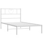 Estructura de cama de metal con cabecero blanco 100x200 cm de , Camas y somieres - Ref: Foro24-355507, Precio: 64,89 €, Descu...