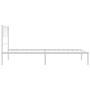 Estructura de cama de metal con cabecero blanco 100x200 cm de , Camas y somieres - Ref: Foro24-355507, Precio: 64,89 €, Descu...