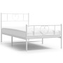Estructura cama metal cabecero y estribo blanca 100x190 cm de , Camas y somieres - Ref: Foro24-355524, Precio: 67,82 €, Descu...