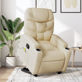 Silla de masaje reclinable de pie de tela color crema en Sillones | Comprar online en Foru.es