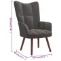 Sillón de relax de terciopelo gris oscuro de , Sillones - Ref: Foro24-328052, Precio: 110,58 €, Descuento: %