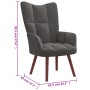 Sillón de relax de terciopelo gris oscuro de , Sillones - Ref: Foro24-328052, Precio: 107,09 €, Descuento: %