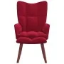 Sillón de relax con taburete terciopelo rojo tinto de , Sillones - Ref: Foro24-328067, Precio: 124,68 €, Descuento: %