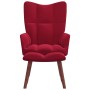 Sillón de relax con taburete terciopelo rojo tinto de , Sillones - Ref: Foro24-328067, Precio: 142,26 €, Descuento: %