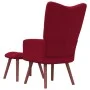 Relaxation armchair with red velvet stool by , Armchairs - Ref: Foro24-328067, Price: 124,68 €, Discount: %