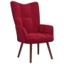 Relaxation armchair with red velvet stool by , Armchairs - Ref: Foro24-328067, Price: 124,68 €, Discount: %