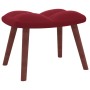 Sillón de relax con taburete terciopelo rojo tinto de , Sillones - Ref: Foro24-328067, Precio: 142,26 €, Descuento: %