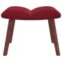 Relaxation armchair with red velvet stool by , Armchairs - Ref: Foro24-328067, Price: 124,68 €, Discount: %