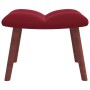 Sillón de relax con taburete terciopelo rojo tinto de , Sillones - Ref: Foro24-328067, Precio: 142,26 €, Descuento: %