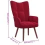 Relaxation armchair with red velvet stool by , Armchairs - Ref: Foro24-328067, Price: 124,68 €, Discount: %