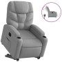 Sillón eléctrico reclinable elevable de tela gris claro en Sillones | Comprar online en Foru.es