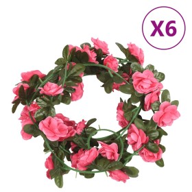 Guirnaldas de flores artificiales 6 uds rojo y rosa 240 cm de , Coronas y guirnaldas - Ref: Foro24-359068, Precio: 17,29 €, D...