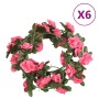 Guirnaldas de flores artificiales 6 uds rojo y rosa 240 cm de , Coronas y guirnaldas - Ref: Foro24-359068, Precio: 17,29 €, D...