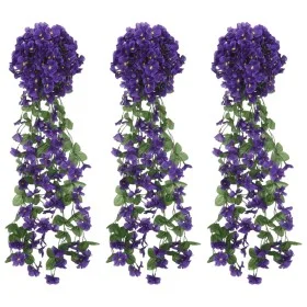 Guirnaldas de flores artificiales 3 uds morado oscuro 85 cm de , Coronas y guirnaldas - Ref: Foro24-359049, Precio: 18,71 €, ...