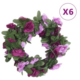 Guirnaldas de flores artificiales 6 uds morado claro 250 cm de , Coronas y guirnaldas - Ref: Foro24-359037, Precio: 17,18 €, ...