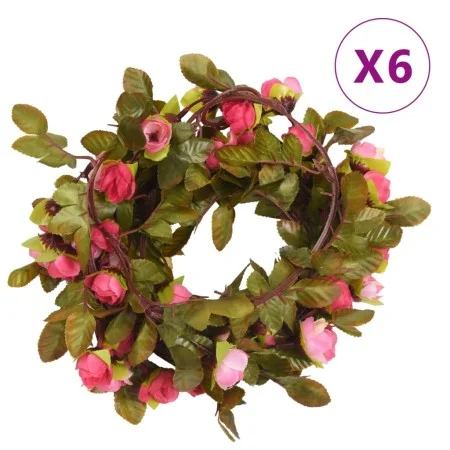 Guirnaldas de flores artificiales 6 uds rosa 215 cm de , Coronas y guirnaldas - Ref: Foro24-359061, Precio: 19,13 €, Descuent...