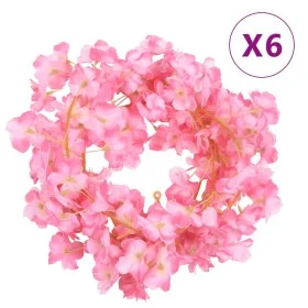 Artificial flower garlands 6 pcs dark pink 180 cm by , Crowns and garlands - Ref: Foro24-359056, Price: 20,01 €, Discount: %