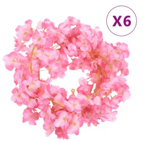 Guirnaldas de flores artificiales 6 uds rosa oscuro 180 cm de , Coronas y guirnaldas - Ref: Foro24-359056, Precio: 20,19 €, D...