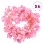 Guirnaldas de flores artificiales 6 uds rosa oscuro 180 cm de , Coronas y guirnaldas - Ref: Foro24-359056, Precio: 20,19 €, D...