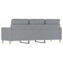 Sofá de 3 plazas de tela gris claro 180 cm de , Sofás - Ref: Foro24-359243, Precio: 272,09 €, Descuento: %