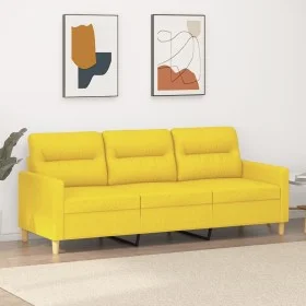 Sofá de 3 plazas de tela amarillo claro 180 cm de , Sofás - Ref: Foro24-359248, Precio: 254,51 €, Descuento: %