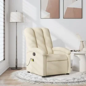 Sillón de masaje reclinable de tela crema de , Sillones - Ref: Foro24-371748, Precio: 216,31 €, Descuento: %