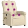 Sillón de masaje reclinable de tela crema de , Sillones - Ref: Foro24-371748, Precio: 216,31 €, Descuento: %