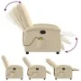 Sillón de masaje reclinable de tela crema de , Sillones - Ref: Foro24-371748, Precio: 216,31 €, Descuento: %