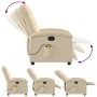 Sillón de masaje reclinable de tela crema de , Sillones - Ref: Foro24-371748, Precio: 219,22 €, Descuento: %