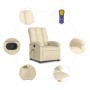 Sillón de masaje reclinable de tela crema de , Sillones - Ref: Foro24-371748, Precio: 219,22 €, Descuento: %