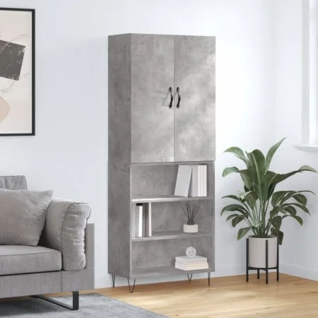 Concrete gray plywood tall sideboard 69.5x34x180 cm by , Sideboards - Ref: Foro24-3198117, Price: 129,82 €, Discount: %
