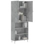 Aparador alto madera contrachapada gris hormigón 69,5x34x180 cm de , Aparadores - Ref: Foro24-3198117, Precio: 132,65 €, Desc...