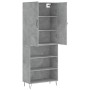 Aparador alto madera contrachapada gris hormigón 69,5x34x180 cm de , Aparadores - Ref: Foro24-3198117, Precio: 132,65 €, Desc...