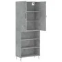 Concrete gray plywood tall sideboard 69.5x34x180 cm by , Sideboards - Ref: Foro24-3198117, Price: 129,82 €, Discount: %