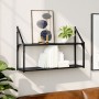 Estantería pared 2 niveles madera ingeniería negro 80x21x51 cm de , Estantes y estanterías - Ref: Foro24-835464, Precio: 30,5...