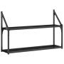 Estantería pared 2 niveles madera ingeniería negro 80x21x51 cm de , Estantes y estanterías - Ref: Foro24-835464, Precio: 30,5...