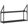 Estantería pared 2 niveles madera ingeniería negro 80x21x51 cm de , Estantes y estanterías - Ref: Foro24-835464, Precio: 30,5...