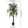 Árbol de wisteria artificial 1260 hojas verde y blanco 180 cm de , Flora artificial - Ref: Foro24-359009, Precio: 112,60 €, D...