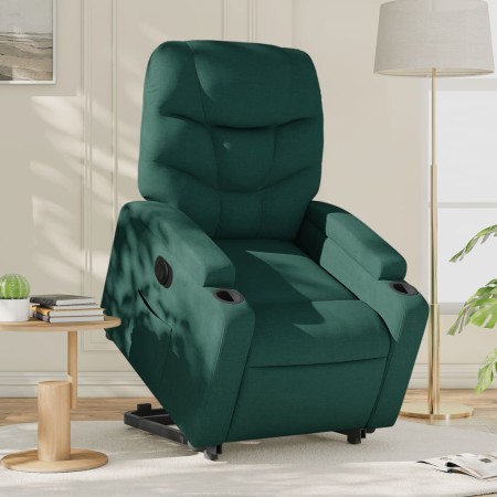 Sillón eléctrico reclinable elevable de tela verde oscuro en Sillones | Comprar online en Foru.es
