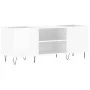 Mueble discos madera contrachapada blanco brillo 121x38x48 cm de vidaXL, Almacenamiento para CD y DVD - Ref: Foro24-831678, P...